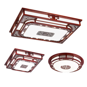 Chinese Style <b>Ceiling</b> <b>Light</b> Solid Wood Led Living Room Bedroom Three Color <b>Light</b> Changing Switch Control - Product Image 4