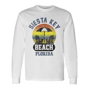 Camiseta de manga larga con diseño desgastado de Siesta Key Beach, Florida, recuerdo - Product Image 1