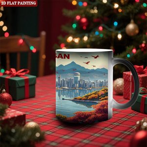 Mug en céramique noire givrée de 11 oz, changeant de couleur à la chaleur, pour le thé et le café au quotidien - Product Image 2