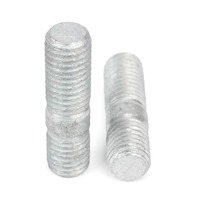 Vis à tête cylindrique DIN 939 en acier au carbone de grade 8.8, galvanisées à chaud, à double extrémité, Bm 1.25d pour l'assemblage de machines