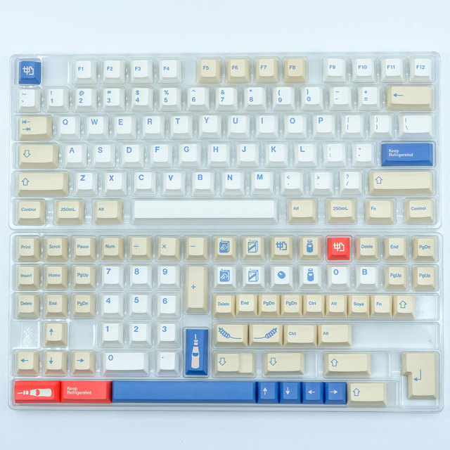 135-Key GMK Soymilk PBT Cherry Profile DIY Mechanical Keyboard Keycaps Set in English Japanese Korean