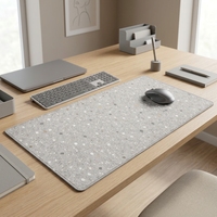Tapis de souris XXL en feutre, tapis de bureau antidérapant, imprimé terrazzo, protection de table de bureau, logo personnalisé