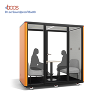 Cabine de bureau insonorisée moderne pour deux personnes, pour réunions et négociations, cabine acoustique modulaire, système de ventilation, cabines mobiles, hôtel