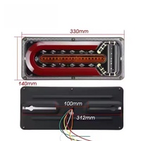 Nouveau feu arrière de camion 36 LED DC9V-28V, étanche IP65, LED carrée avec 900 lumens 3W, montage universel pour camions et remorques