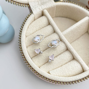2026 Summer Cute <b>Small</b> Pink Cubic Zirconia 18K Gold Plated Heart <b>Stud</b> Earrings for Women - Product Image 6