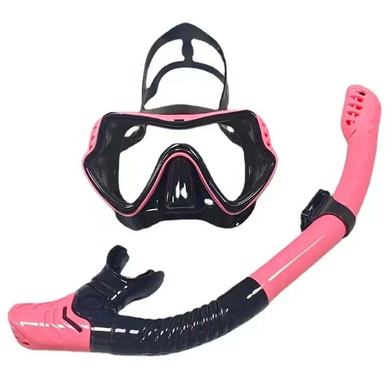 Occhiali per immersioni con lenti singole rivestite in vetro temperato maschera per lo Snorkeling e Set per Snorkeling per adulti