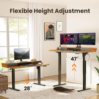 55 pouces spacieux moderne double moteur silencieux levage debout bureau Durable électrique bureau bureau réglage de la hauteur assemblage facile
