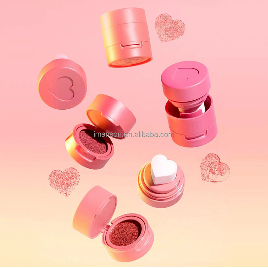 Контур щек лица Фирменная торговая марка в форме сердца Румяна Подушка румяна