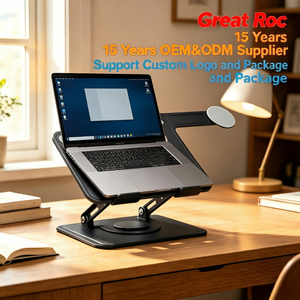 Support Ergonomique pour Ordinateur <span class=keywords><strong>Portable</strong></span> avec <span class=keywords><strong>Ventilateur</strong></span> de Refroidissement Magnétique, <span class=keywords><strong>Plateau</strong></span> Téléphone Magnétique Rétractable, Rehausseur <span class=keywords><strong>Portable</strong></span> 3-en-1 pour Ordinateurs Portables de 10 à 17 Pouces - Product Image 4