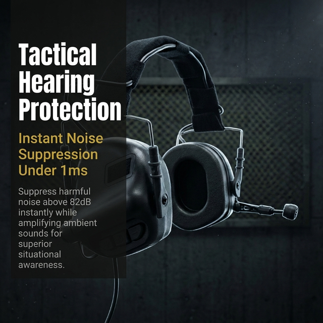 Custom Logo Hearing Protection IPX5 Sound Pickup & Noise-Canceling Tactical Communication Headset