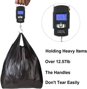 Bolsas Biodegradables Tipo Camiseta, Bolsas de Plástico PE Negras con Asas para Envasado de Alimentos y Uso Minorista, Personalizables - Product Image 4