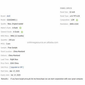Brand New Original High quality liquid crystal <b>display</b> module TFT supplier LCD <b>panel</b> G320ZAN01.1 LCD <b>display</b> - Product Image 2