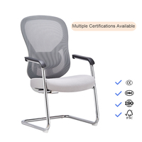Fauteuil de bureau exécutif moderne et confortable, noir, pivotant, avec assise en maille et base métallique, idéal pour les étudiants, réglable, vente en gros
