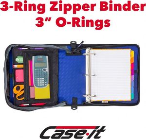 Free Sample 3-Ring Binder Zipper It Holds 400 <b>Sheets</b> Compatible Page <b>Protectors</b> Built-in Net Pen Holder Made Durable Polyester - Product Image 5