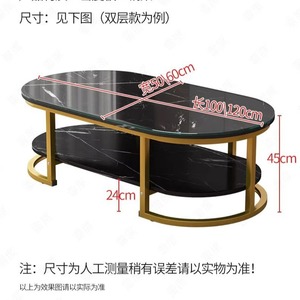 Mesa de té de vidrio templado minimalista moderna para apartamentos pequeños Mesa de sofá lateral de sala de estar de lujo Mesa de centro famosa de Internet - Product Image 5