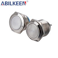Interrupteur à bouton-poussoir plat en aluminium IP65 de 19 mm, terminal à connexion rapide, dispositif électrique industriel à verrouillage, 250 V 2 A