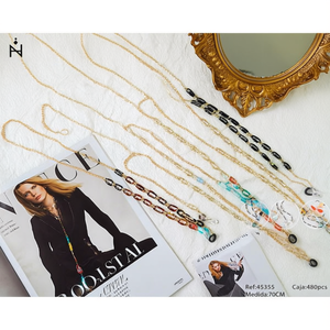 Catena per Occhiali 70Cm con Chiusura a Tre Punti, Colore Oro, Accessori per Occhiali - Product Image 3