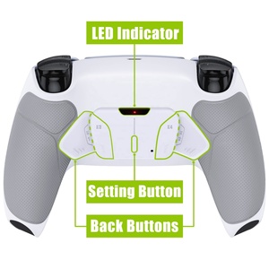 White Rubberized Grip Remappable RISE4 Remap Kit for PS5 with Upgrade Board & Back Shell and Back Button for PS5 Controller - Product Image 3