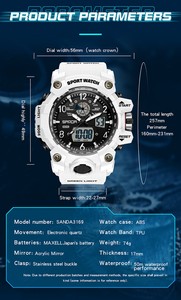 Reloj Deportivo Digital Unisex SANDA 3169, Elegante y Único Reloj Electrónico de Pulsera, Reloj Casual Unisex para Exteriores - Product Image 4
