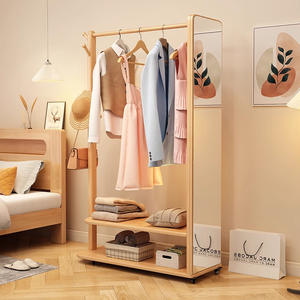 Perchero <span class=keywords><strong>de</strong></span> <span class=keywords><strong>Madera</strong></span> Maciza <span class=keywords><strong>de</strong></span> Longitud Completa, Multifuncional, Todo en Uno, para Colgar Ropa en el Dormitorio - Product Image 5