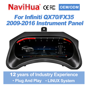 NaviHua - Nuevo Panel de Instrumentos Digital para Automóvil, Velocímetro con Sistema Linux, Pantalla LCD Carplay para Infiniti FX35/QX70 2009-2016 - Product Image 1