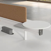 WESOME Table de bureau pour le personnel Table de bureau design en nid d'abeille avec écran de séparation Table de bureau