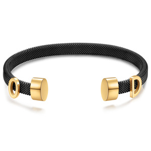 Bracelets ouverts en fil de câble d'acier inoxydable pour femmes, or, argent, bleu, origine Yiwu, bijoux cadeaux - Product Image 3