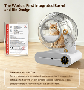 Caja de arena inteligente para gatos, redonda, de plástico, 100L, con monitorización inteligente para gatos - Product Image 4