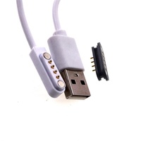 RTLECS-montaje en Panel de carga de potencia, macho y hembra, 2,5mm, transferencia de datos, 4 pines, cable de carga magnético USB, Conector de Pin Pogo