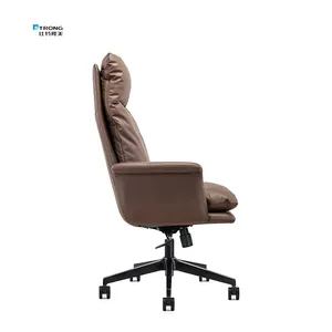 Chaise de directeur de bureau en cuir véritable pivotant confortable de nouveau style