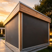 Persianas Eléctricas Automáticas Inteligentes con Control Remoto, Persianas Opacas ASTM G21 para Villa, Patio, Balcón y Hogar