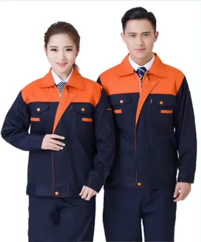 100% Polyester Custom Work Shirt Set Lightweight Unisex Work Clothes Factory Plant Mechanic Repair Work Uniform