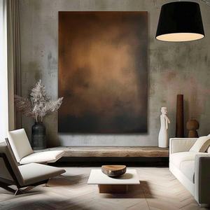 Tableau mural abstrait minimaliste grand format fait main en acrylique sur toile, décoration moderne 3D texturée pour salon - Product Image 4
