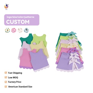 Conjunto de Falda y Camiseta sin Mangas de Yoga para Niñas, Decoración con Lazo, Pantalones Cortos Integrados, Moda Casual, Envío Rápido, Personalizable - Product Image 2