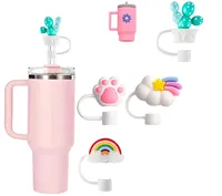 Capuchons anti-poussière mignons pour pailles, embouts de protection en silicone de 10 mm pour pailles à boire, réutilisables, accessoires pour gobelets de 40 oz, accessoires de bar