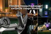 Lampe anti-moustiques électrique portable rechargeable de poche, multi-outils, lanterne de camping USB-C, tue-moustiques extérieur, lumière LED 500LM