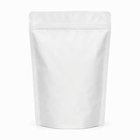 Sachets refermables personnalisés en aluminium mat blanc recyclable avec fermeture éclair, résistants aux odeurs, pour aliments