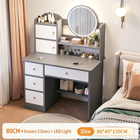 Table de toilette minimaliste moderne, bureau de maquillage pour chambre à coucher, armoire de rangement tout-en-un, table de toilette multifonctionnelle pour petit appartement