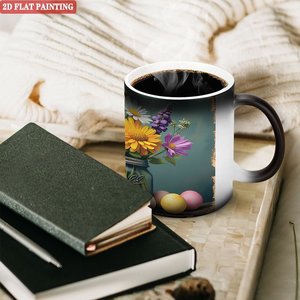 Frosted Black <b>Ceramic</b> <b>Mug</b> 11oz Heat Sensitive Daily Drinking Cup - Product Image 3