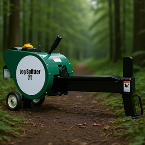 Trituradora de Leña Eléctrica Verde 7T, Máquina Horizontal para Partir Leña con Doble Volante, Equipo Forestal - Product Image 2