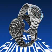 Montre mécanique étanche Mark Fairwhale, bracelet en acier inoxydable, boîtier en alliage, montre automatique pour homme FW-6800
