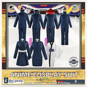 Costume de déguisement pour filles d'Halloween, anime Jujutsu Kaisen, Fushiguro Megumi <span class=keywords><strong>Gojo</strong></span>, costume de <span class=keywords><strong>cosplay</strong></span>, uniforme bleu, ensemble complet avec cape - Product Image 2
