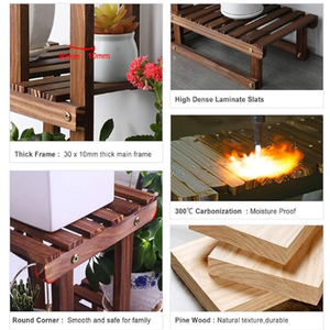 Supporto <span class=keywords><strong>per</strong></span> piante in legno <span class=keywords><strong>per</strong></span> <span class=keywords><strong>interni</strong></span> esterni a 4 livelli <span class=keywords><strong>per</strong></span> piante angolo fioriera fioriera porta vaso di fiori <span class=keywords><strong>per</strong></span> soggiorno - Product Image 4