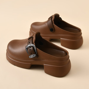 Women Platform Sandals Thick Sole Slip On Comfortable Non Slip <b>Waterproof</b> <b>Shoes</b> Four Seasons Fashion Toe Covering - Product Image 4