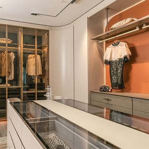 Muebles de dormitorio de lujo <span class=keywords><strong>Armarios</strong></span> Armario de madera con espejo Cómoda - Product Image 3