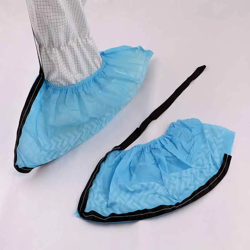חדר נקי ESD בטוח חד פעמי שאינו ארוג נגד החלקה נעל כיסוי כחול צבע