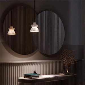 Luminaire suspendu en marbre espagnol design, blanc, LED, long cordon, pour salon, salle à manger, chambre - Product Image 3