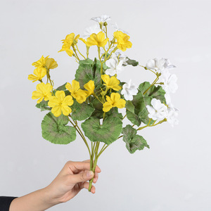 Bouquet de bégonias artificiels en soie, résistant aux UV, pour décoration de mariage et de maison - Product Image 2