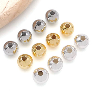 Entretoises de perles rondes pour accessoires de bijoux DIY, plaqué or et argent, forme sphérique de 8 mm, emballage en sachet - Product Image 1
