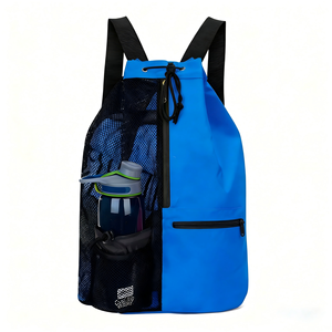 New Fashionable Ripstop Trendy Swimming Bag Mesh <strong>Drawstring</strong> <strong>Backpack</strong> with Mesh Custom <strong>Backpack</strong> Beach Gym Bag - Product Image 3